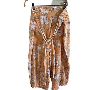 Blue Sol Linen Rayon Pants  Plus Size  1x floral multicolor wide leg linen blend